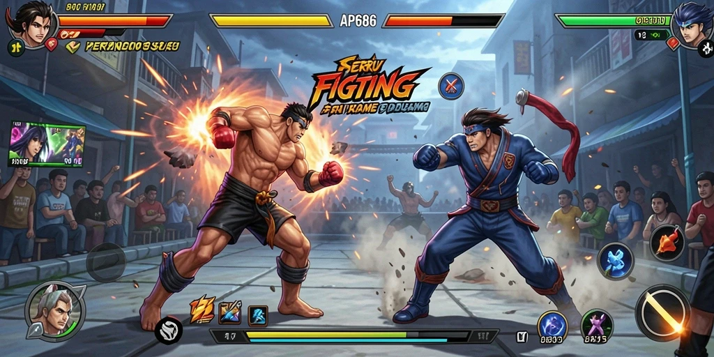 Tampilan seru dari gameplay pertarungan di AP686.