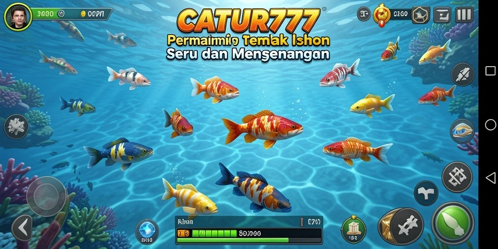 Tampilan gameplay menembak ikan yang seru di CATUR777.