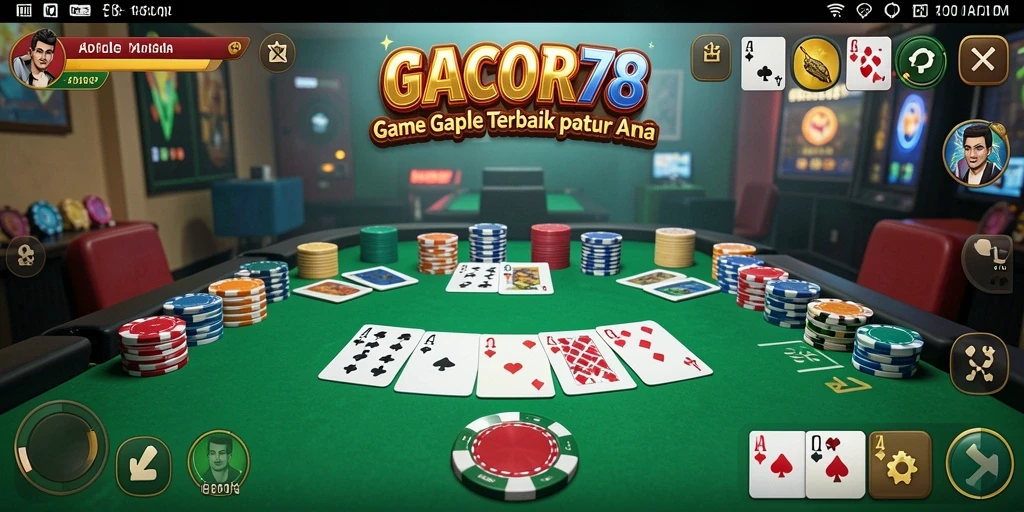 Tampilan menarik dari gameplay GACOR78 dengan kartu Gaple.