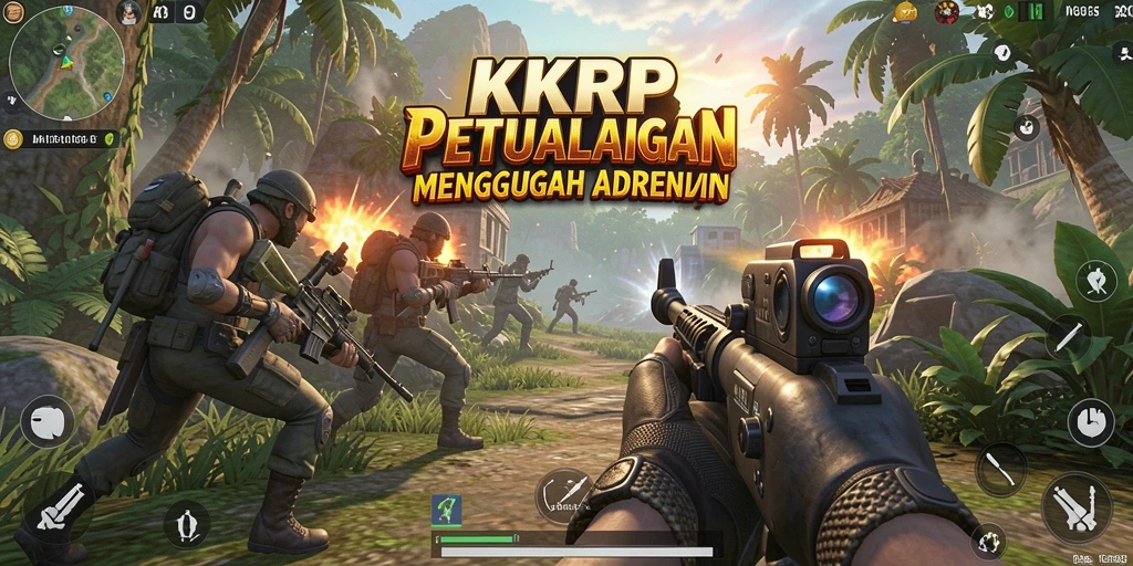 Screenshot menampilkan aksi seru dalam game FPS KKRP.