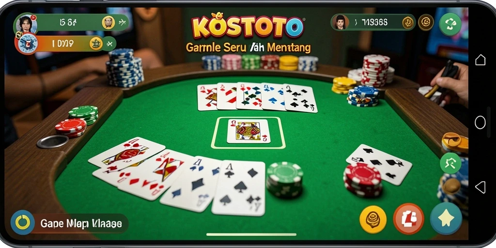 Screenshot gameplay KOSTOTO menampilkan suasana seru permainan Gaple.