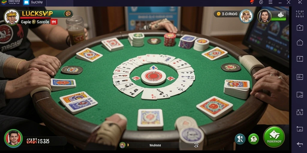 Tampilan gameplay LUCKSVIP dengan suasana permainan Gaple yang seru.