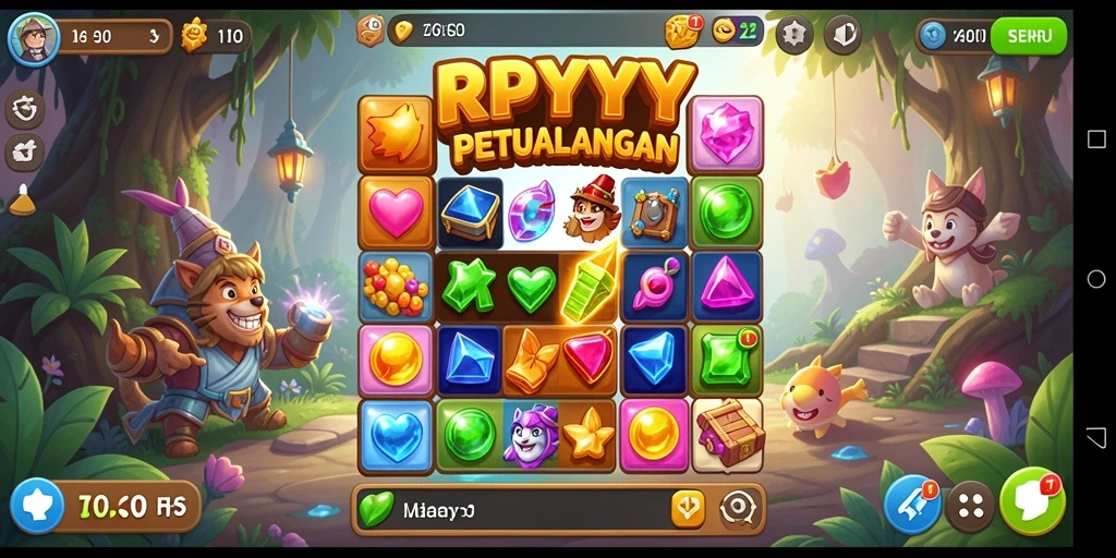 Screenshot utama RPYYY menampilkan gameplay seru Match-3.