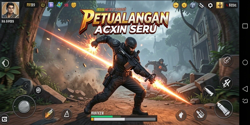 Screenshot gameplay yang menampilkan aksi seru dalam RR89.