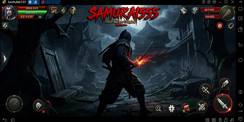 Tampilan gameplay menakutkan dengan makhluk menyeramkan di kegelapan.